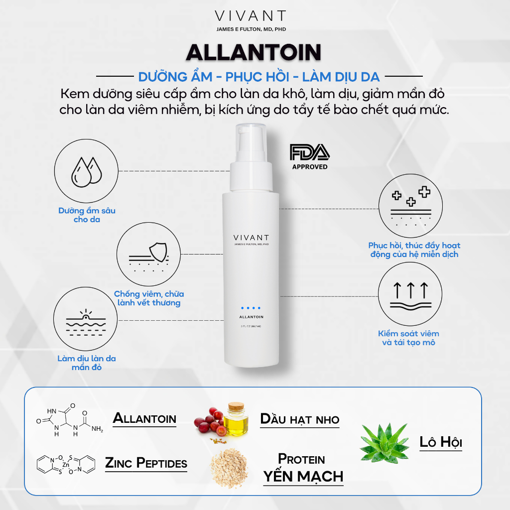 Kem dưỡng Vivant Totaloe - Allantoin - Marine - Recovery Ointment