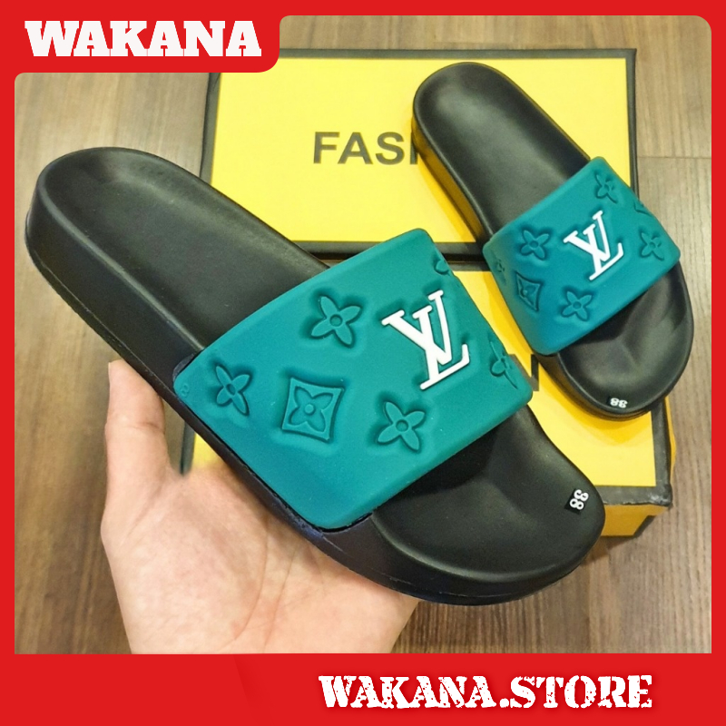 Dép lê thời trang quai ngang nam đẹp LV quai trắng. Hàng sẵn kho từ 38-43