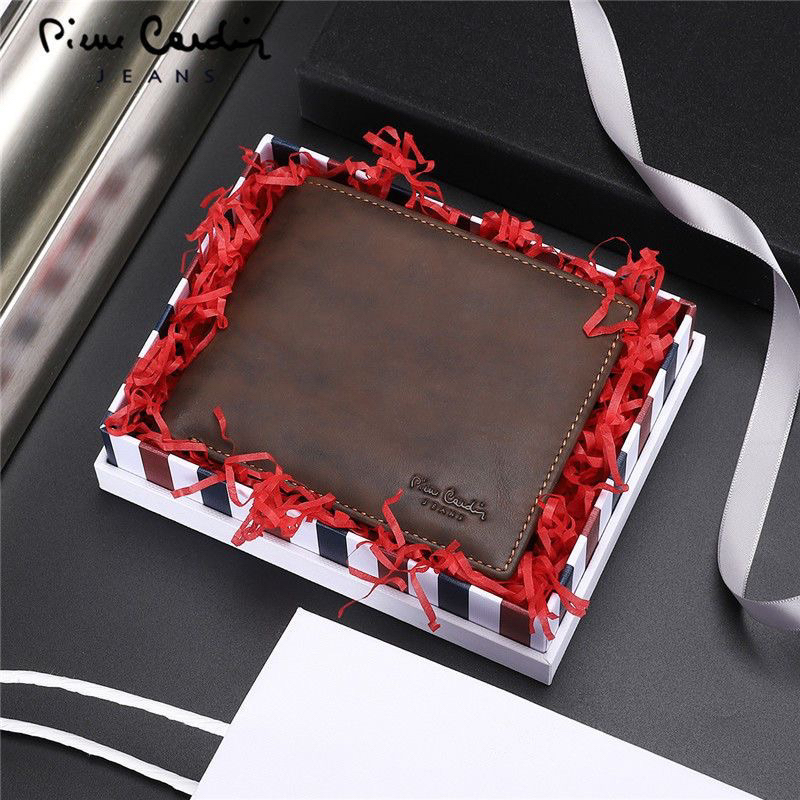 Ví nam gập da bò thật Pierre Cardin chất lượng cao, bền