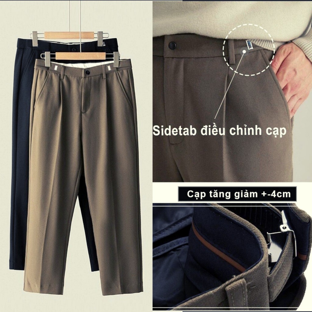 Quần âu nam sidetab cạp cao điều chỉnh vòng eo tăng giảm 4-6cm
