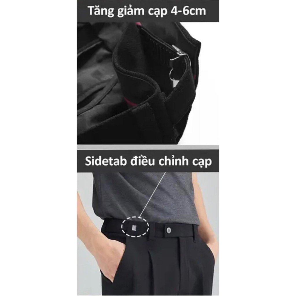 Quần âu nam sidetab cạp cao điều chỉnh vòng eo tăng giảm 4-6cm