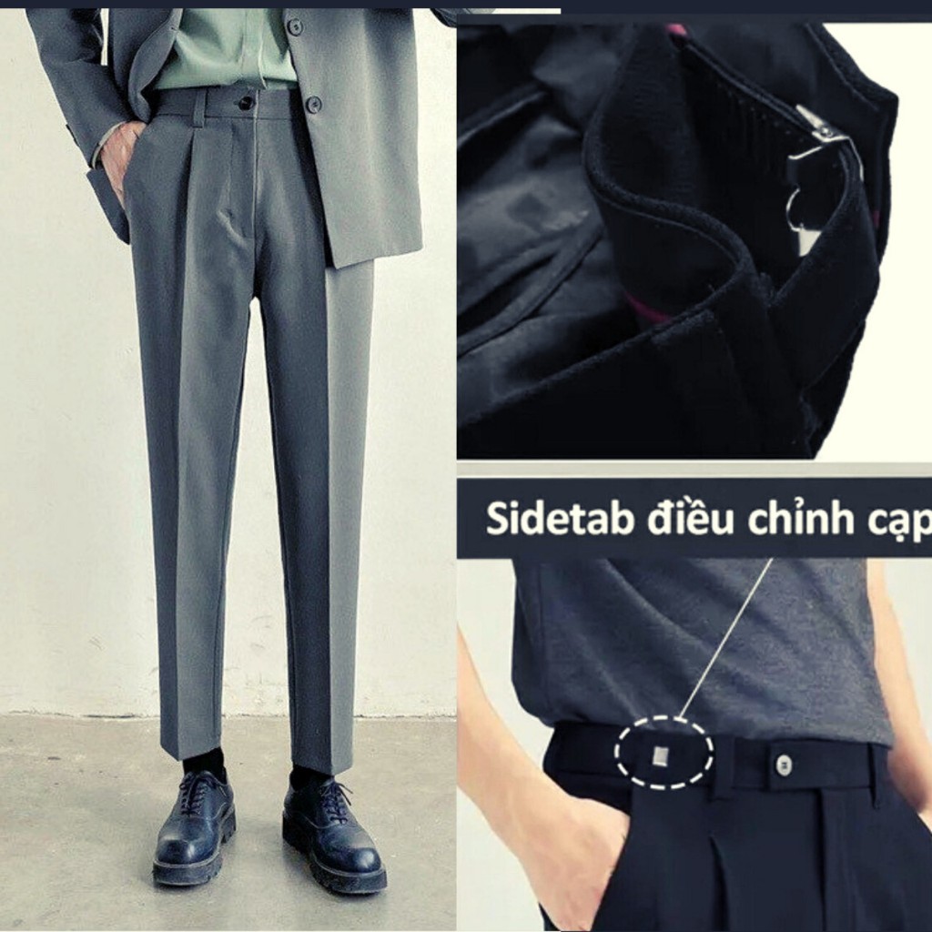 Quần âu nam sidetab cạp cao điều chỉnh vòng eo tăng giảm 4-6cm