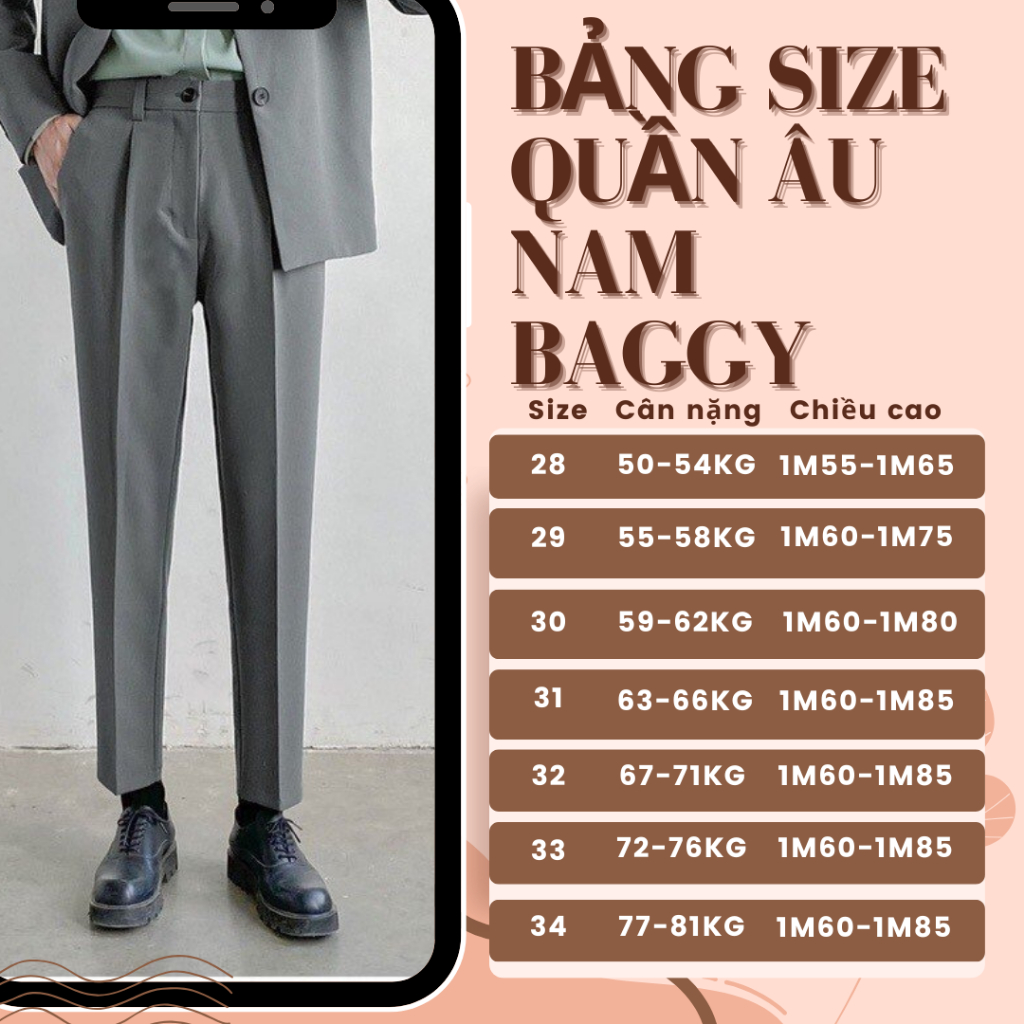 Quần âu nam sidetab cạp cao điều chỉnh vòng eo tăng giảm 4-6cm