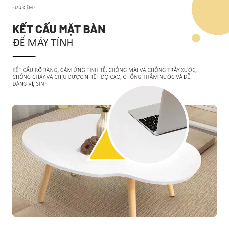 Bàn Trà Bàn Cafe Bàn Sofa Hình Dáng Xinh Xắn Phong Cách Hàn Quốc Hiện Đại Sang Trọng Thích Hợp Decor Gian Phòng