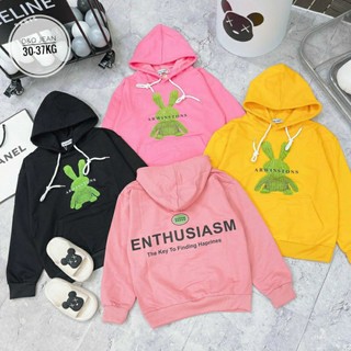 {20-35kg} Áo hoodie bé gái chất da cá size đại, áo nỉ có mũ, áo dài thu đông bé gái