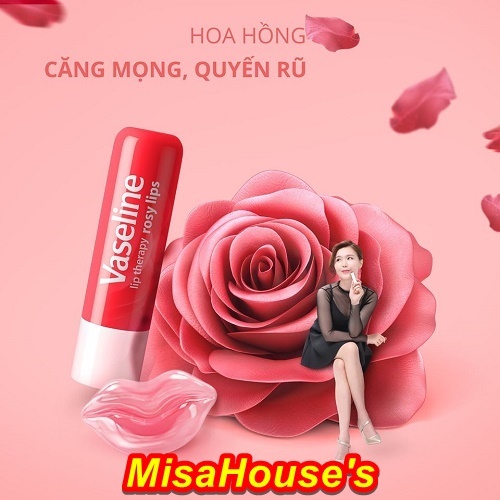 Son Thỏi Dưỡng Môi Vaseline Hồng Lip Therapy Rosy Lips 4.8g Dưỡng Môi Dịu Nhẹ Và Mềm Mại Tự Nhiên
