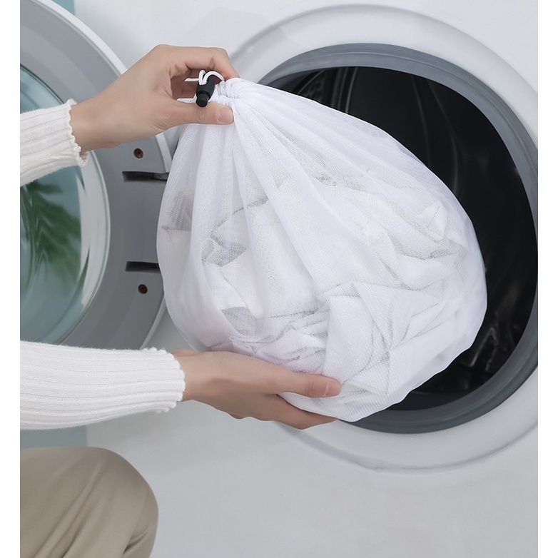 Túi giặt lưới bảo vệ quần áo, Túi dây rút giặt máy siêu bền - Túi lưới