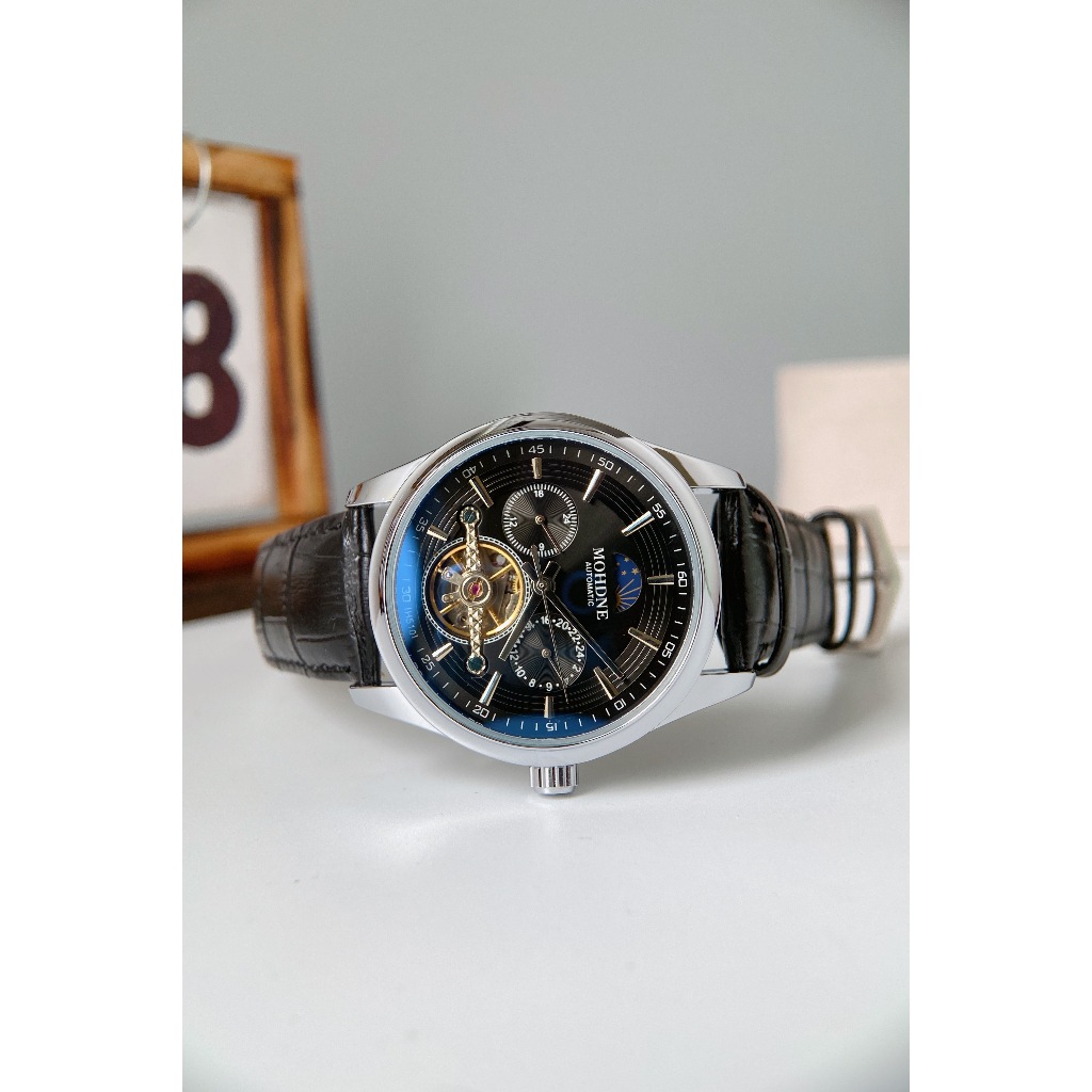 Đồng hồ nam MOHDNE cơ lộ máy chạy full 5 kim với thiết kế sang trọng trẻ trung, toàn thân thép không gỉ Naiwatch