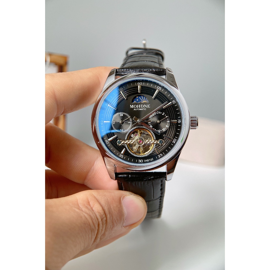 Đồng hồ nam MOHDNE cơ lộ máy chạy full 5 kim với thiết kế sang trọng trẻ trung, toàn thân thép không gỉ Naiwatch