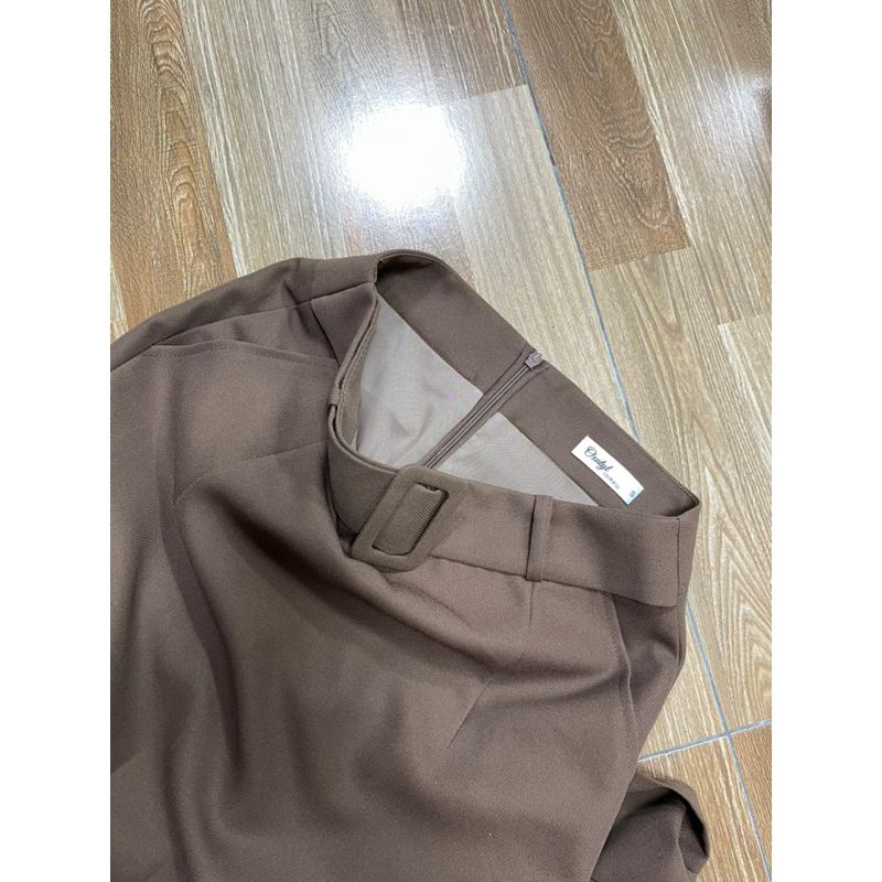 Chân váy midi dài 88cm siêu hách dáng cạp kèm đai vuông trẻ trung CV57