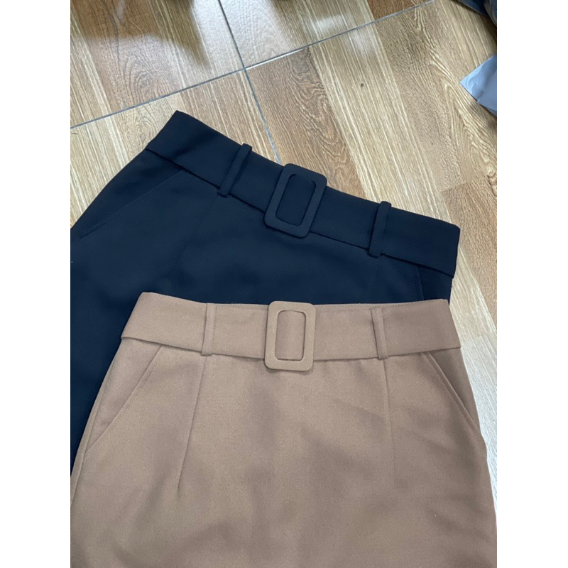 Chân váy midi dài 88cm siêu hách dáng cạp kèm đai vuông trẻ trung CV57