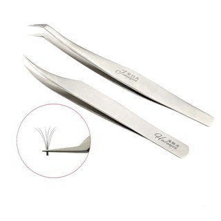 (BAO TEST, tặng kèm bao da) Nhíp cong 45 độ, nhíp cong nối mi volume