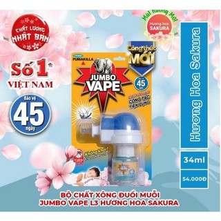 Bộ máy xông tinh dầu đuổi muỗi, bình chất xông thay thế Jumbo Vape thương hiệu Nhật Bản
