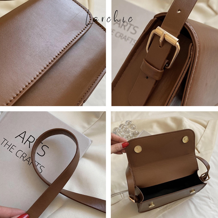 Túi Xách Nữ Đeo Chéo, Túi Đeo Vai Da Trơn Basic Larchic Phong Cách Hàn Quốc LC0004