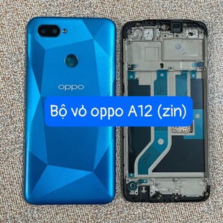 bộ vỏ oppo A12 (zin) kèm khay sim,phím,kính camera