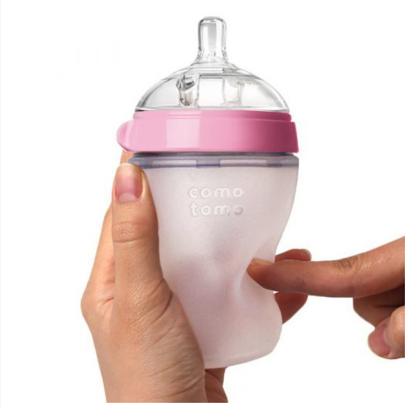 Bình sữa Comotomo Mỹ 150ml /250ml chất liệu silicone cao cấp, mềm mại như ti mẹ màu xanh, hồng