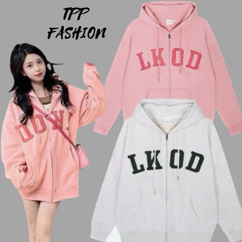 Áo khoác nỉ LKOD hồng trẻ trung vải cotton , chất nỉ siêu mịn nữ tính hàng chuẩn form TPP FASHION 49