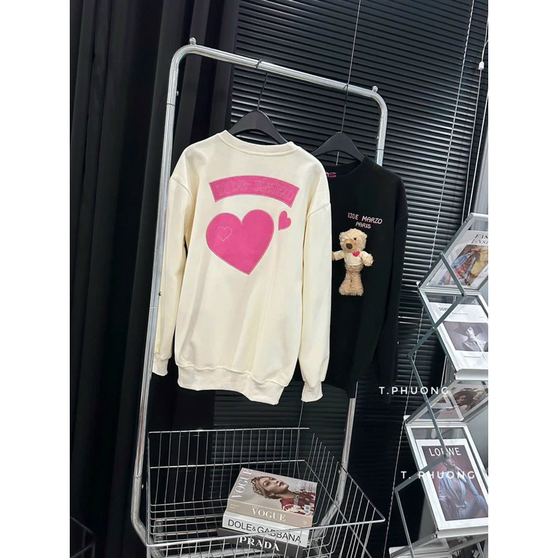 Áo sweater nỉ 13 de m@rz0 thêu kèm gấu form chuẩn hàng QC L1 new