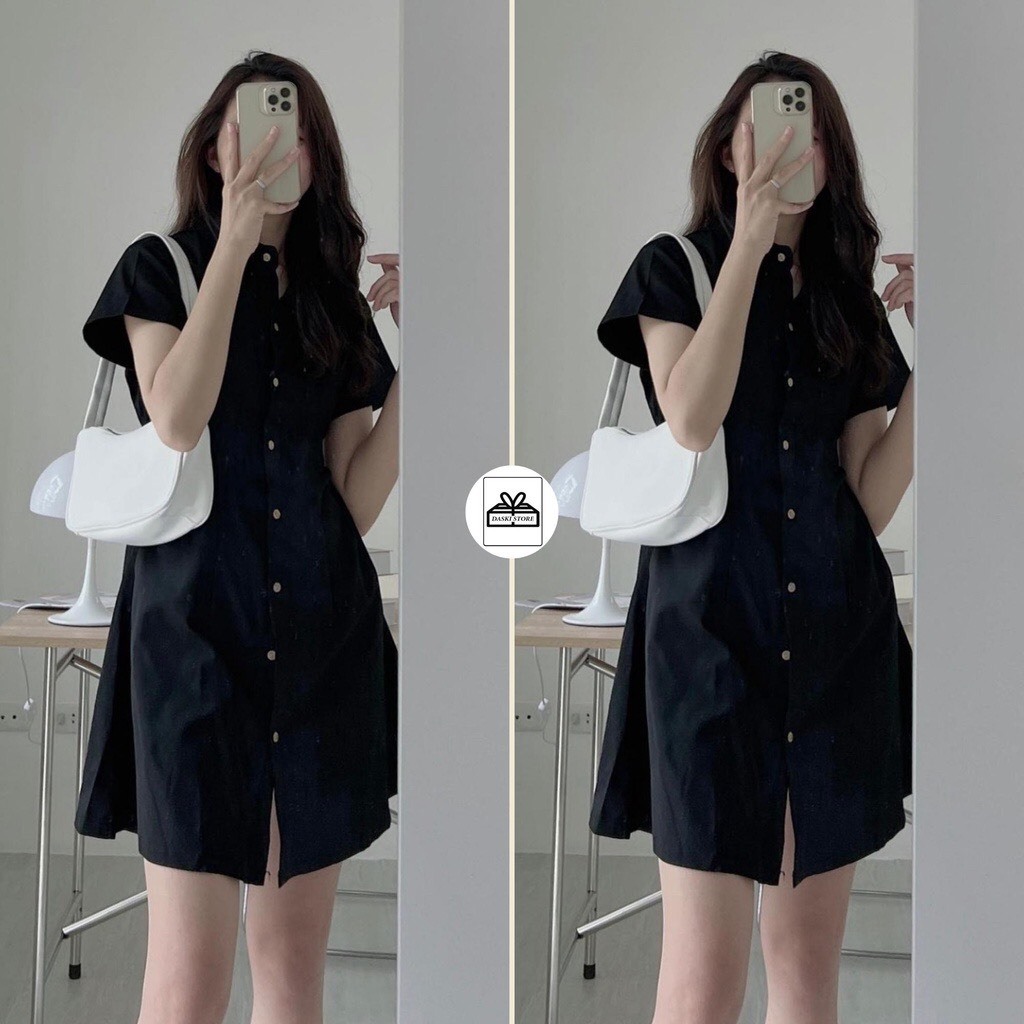 Đầm SƠ MI CÀI CÚC ❤ SANG CHẢNH ❤ ĐẦM TIỆC cao cấp chất VẢI MỀM MỊN