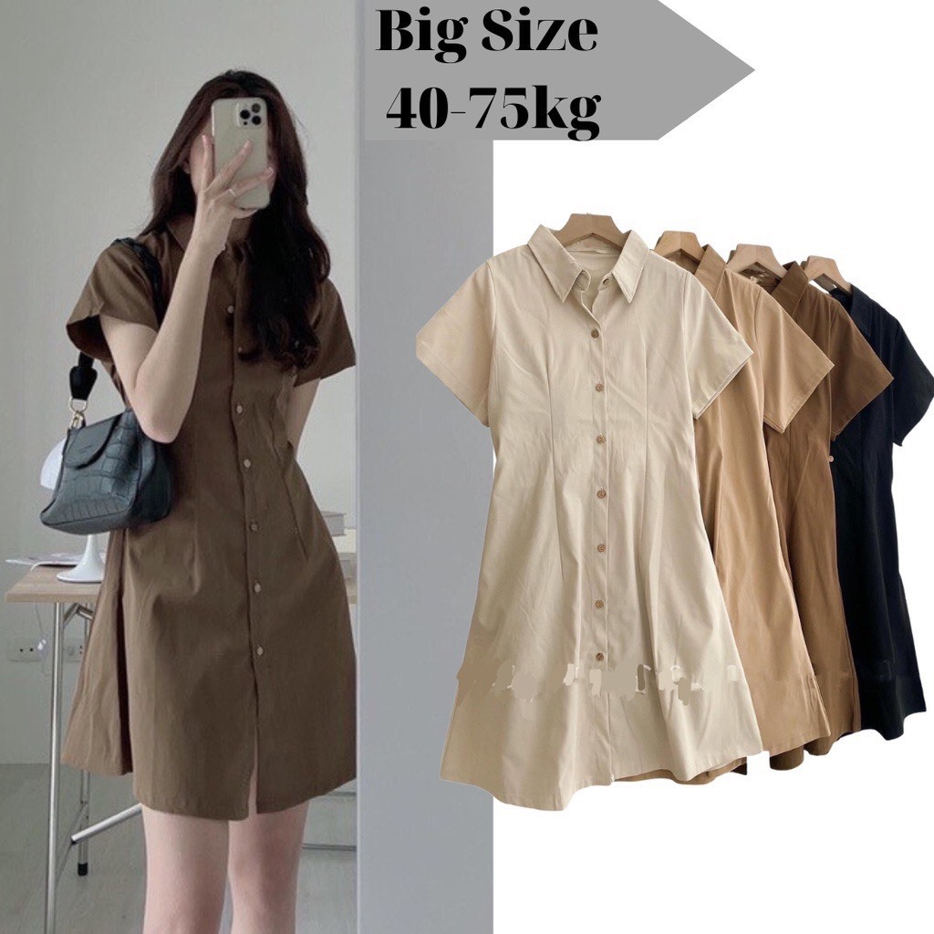 Đầm SƠ MI CÀI CÚC ❤ SANG CHẢNH ❤ ĐẦM TIỆC cao cấp chất VẢI MỀM MỊN