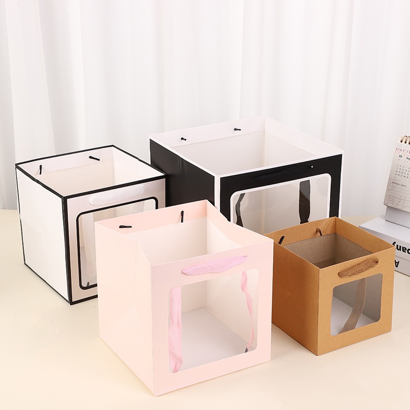 Túi giấy mặt kính đựng hoa, Túi đựng quà có quai xách