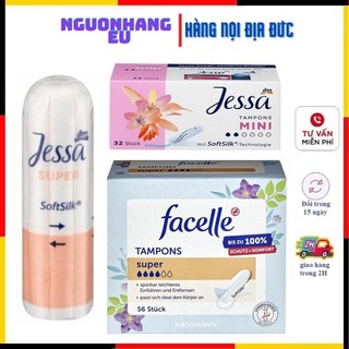 Tampon Jessa/Facelle nội địa Đức đủ size date 2028- Băng vệ sinh dạng nút