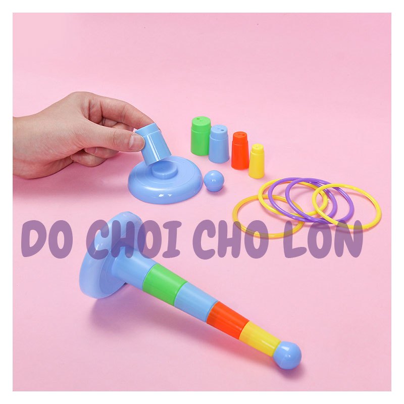 Đồ chơi ném vòng thảy vòng MINI bằng nhựa 5 vòng đủ màu đường kính 6.5 cm