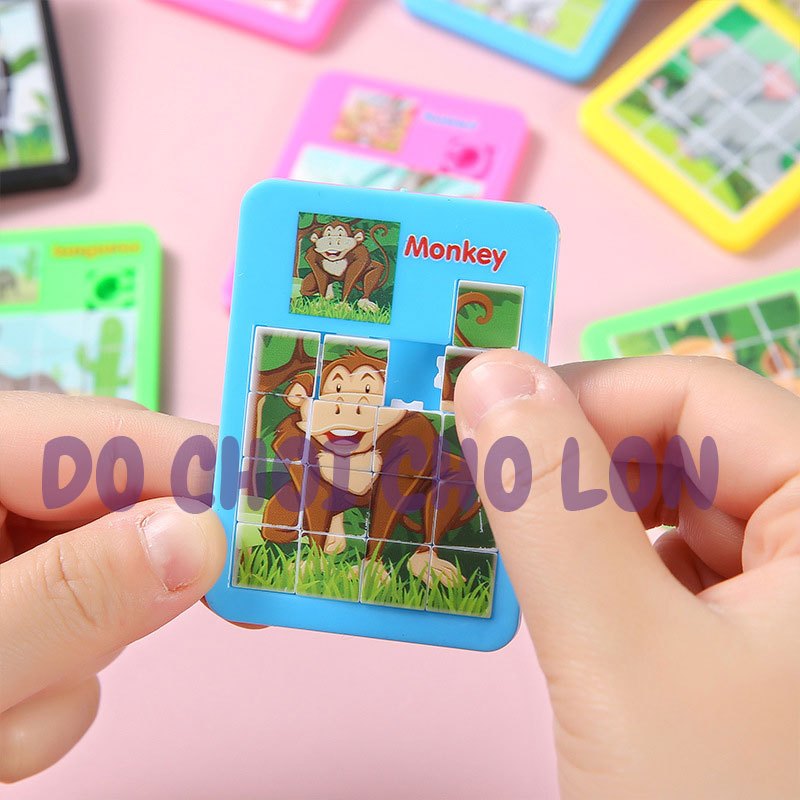 Đồ chơi trượt ghép hình 16 mảnh cho bé bằng nhựa 7 x 5 cm