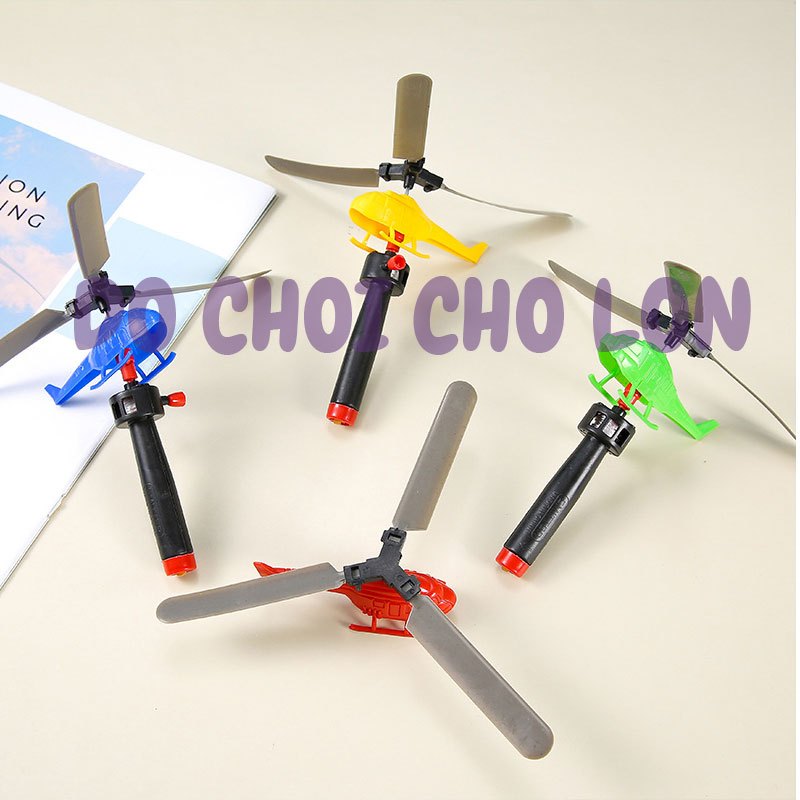 Đồ chơi máy bay kéo dây có tay cầm đồ chơi chong chóng ngoài trời trẻ em