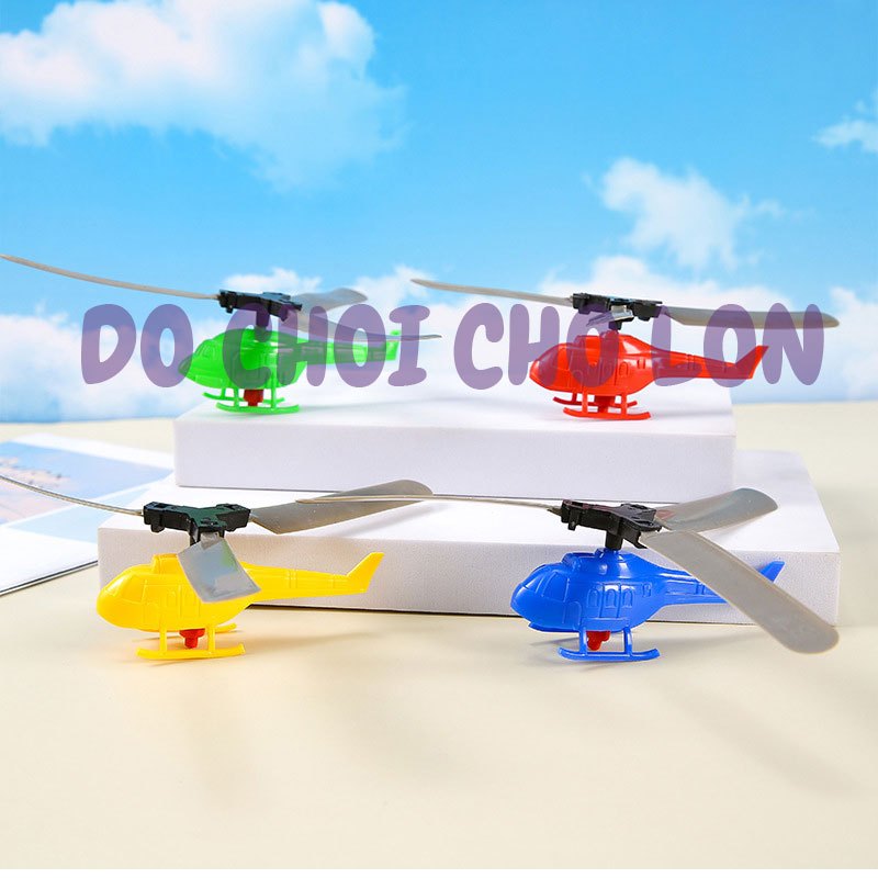 Đồ chơi máy bay kéo dây có tay cầm đồ chơi chong chóng ngoài trời trẻ em