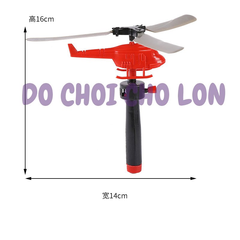 Đồ chơi máy bay kéo dây có tay cầm đồ chơi chong chóng ngoài trời trẻ em