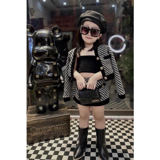 10-30KG SET 3 CHI TIẾT ÁO DẠ+CHÂN VÁY+ ÁO HAI DÂY CÁ TINH