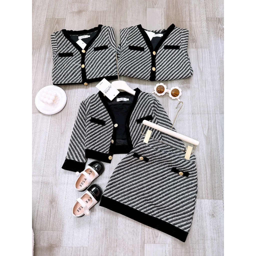 10-30KG SET 3 CHI TIẾT ÁO DẠ+CHÂN VÁY+ ÁO HAI DÂY CÁ TINH