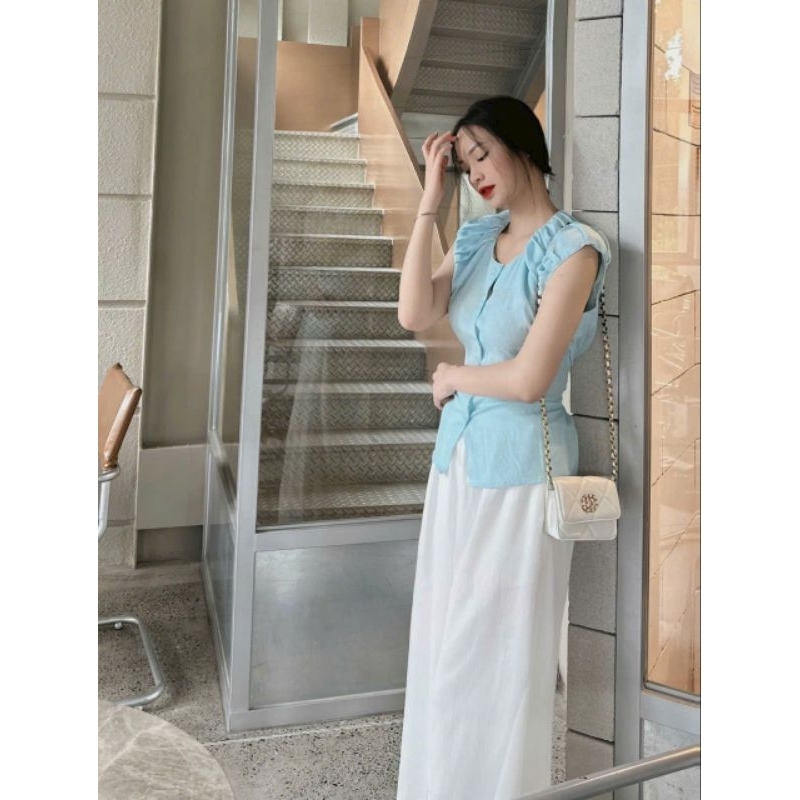 Set áo sơ mi tay hến quần suông dài HOH