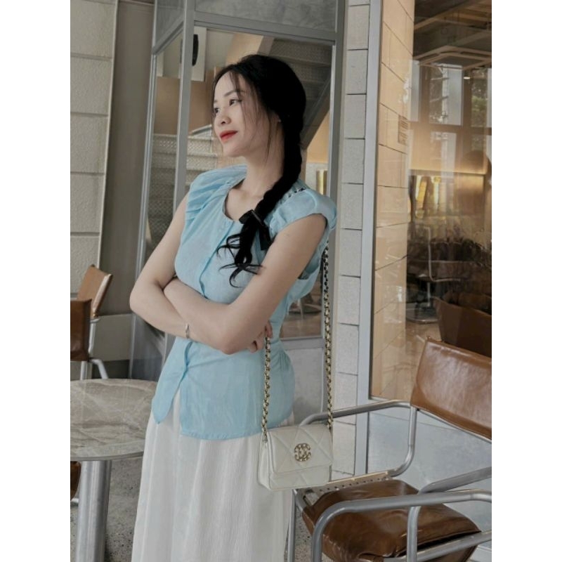 Set áo sơ mi tay hến quần suông dài HOH