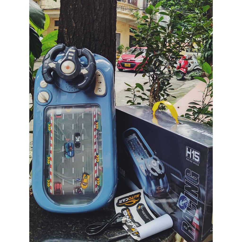 Đường đua ô tô màn hình chuyển động, có vô lăng điều khiển âm thanh vui nhộn, game ô tô đường đua bản nâng cấp