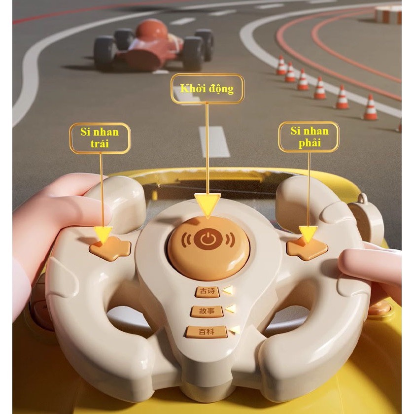 Đường đua ô tô màn hình chuyển động, có vô lăng điều khiển âm thanh vui nhộn, game ô tô đường đua bản nâng cấp