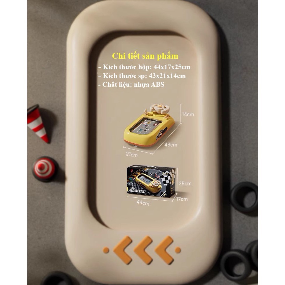 Đường đua ô tô màn hình chuyển động, có vô lăng điều khiển âm thanh vui nhộn, game ô tô đường đua bản nâng cấp