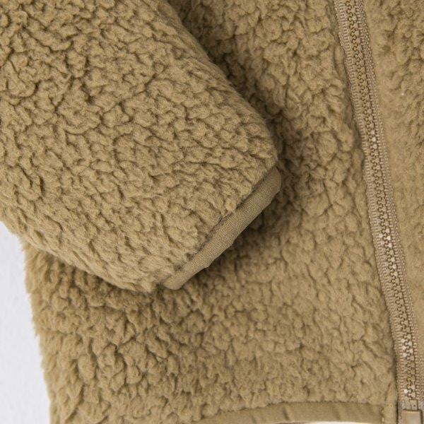 NOUS Áo khoác lông mũ tai gấu màu nâu / màu be nhạt thêu hình 6M 9M 12M 18M