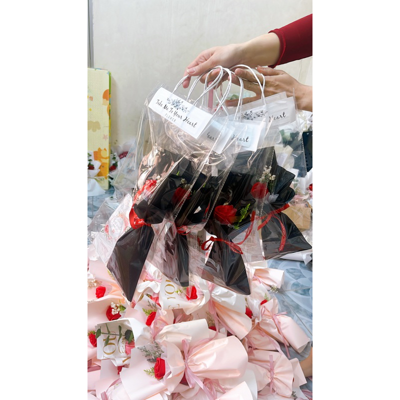 Combo hoa sáp + túi + thiệp