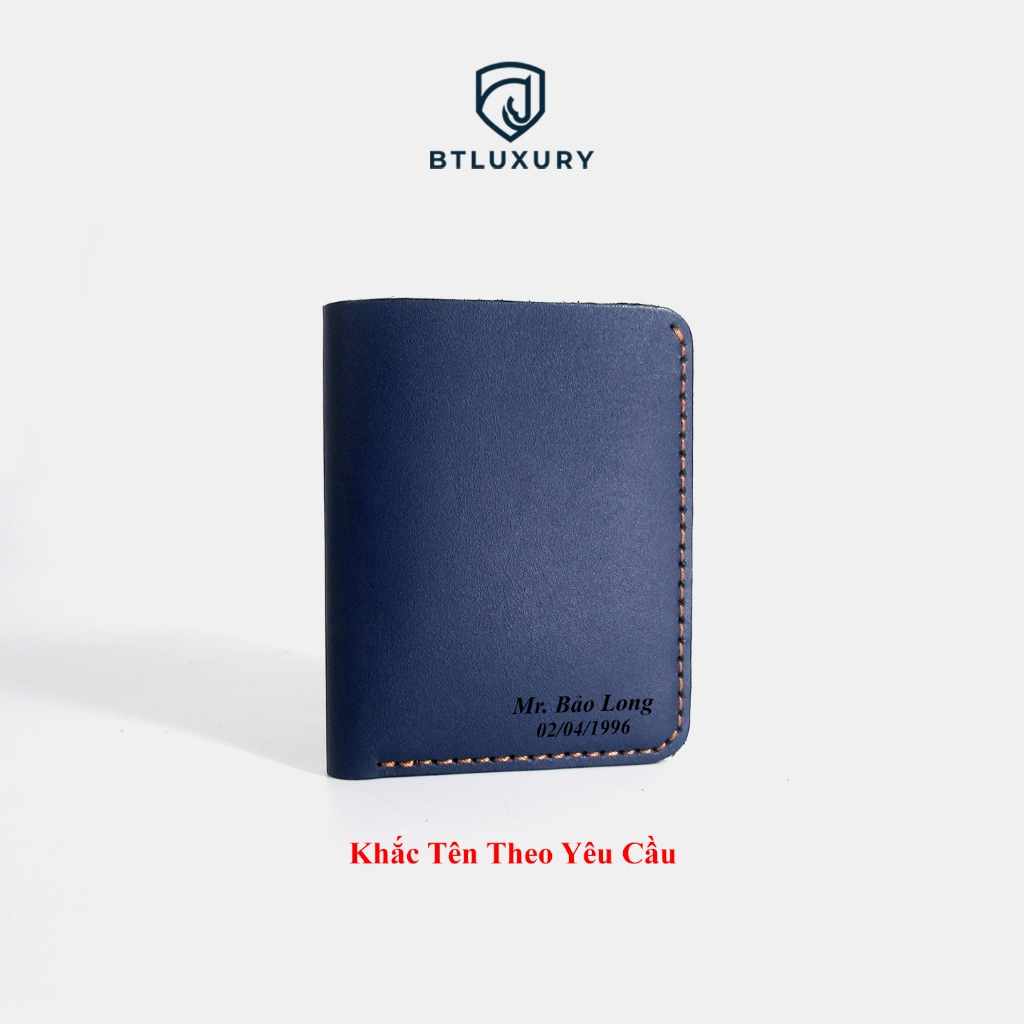 Ví Nam Mini SWAN Khắc tên theo yêu cầu, chất da Nappa cao cấp, mềm mịn, bảo hành 12 tháng, Thương Hiệu BTLUXURY