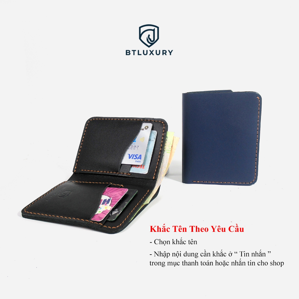 Ví Nam Mini SWAN Khắc tên theo yêu cầu, chất da Nappa cao cấp, mềm mịn, bảo hành 12 tháng, Thương Hiệu BTLUXURY