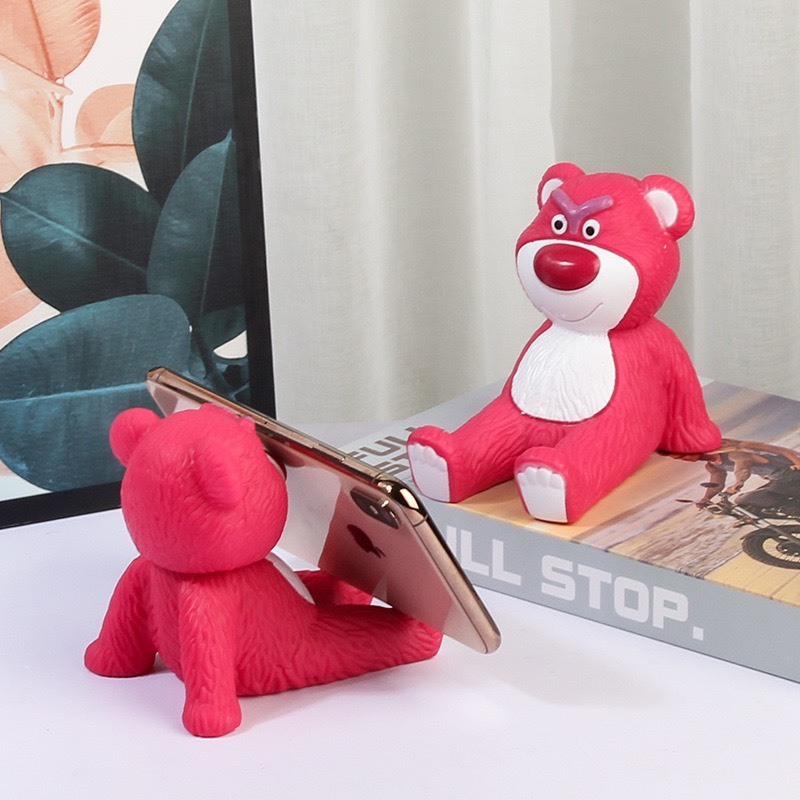 Giá Đỡ Điện Thoại / Máy Tính Bảng Hình Gấu Hồng Dễ Thương