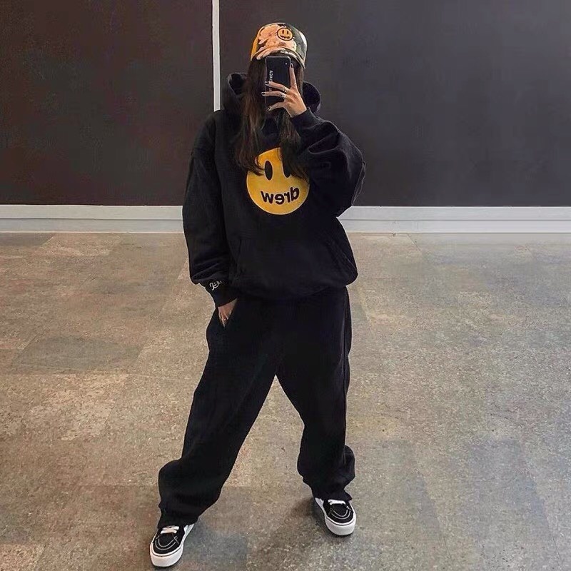 Áo hoodie nam nữ Drew mặt cười form rộng áo khoác hoodie