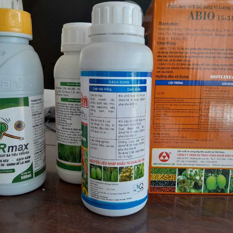 Siêu CANXI BO KẼM Phân bón lá chống rụng bông khô bông rụng trái bó trái sượng trái chai 500ml