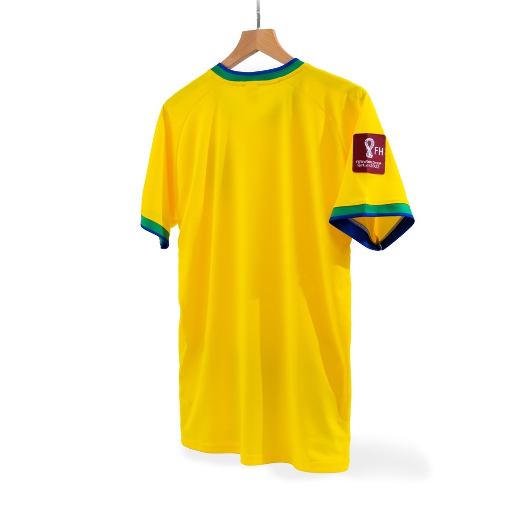 Quần Áo Bóng Đá, Đồ Đá Banh Đội Tuyển Brazil Vàng 2022 2023 Thun Lạnh Cao Cấp Không Nhăn Không Xù Lông