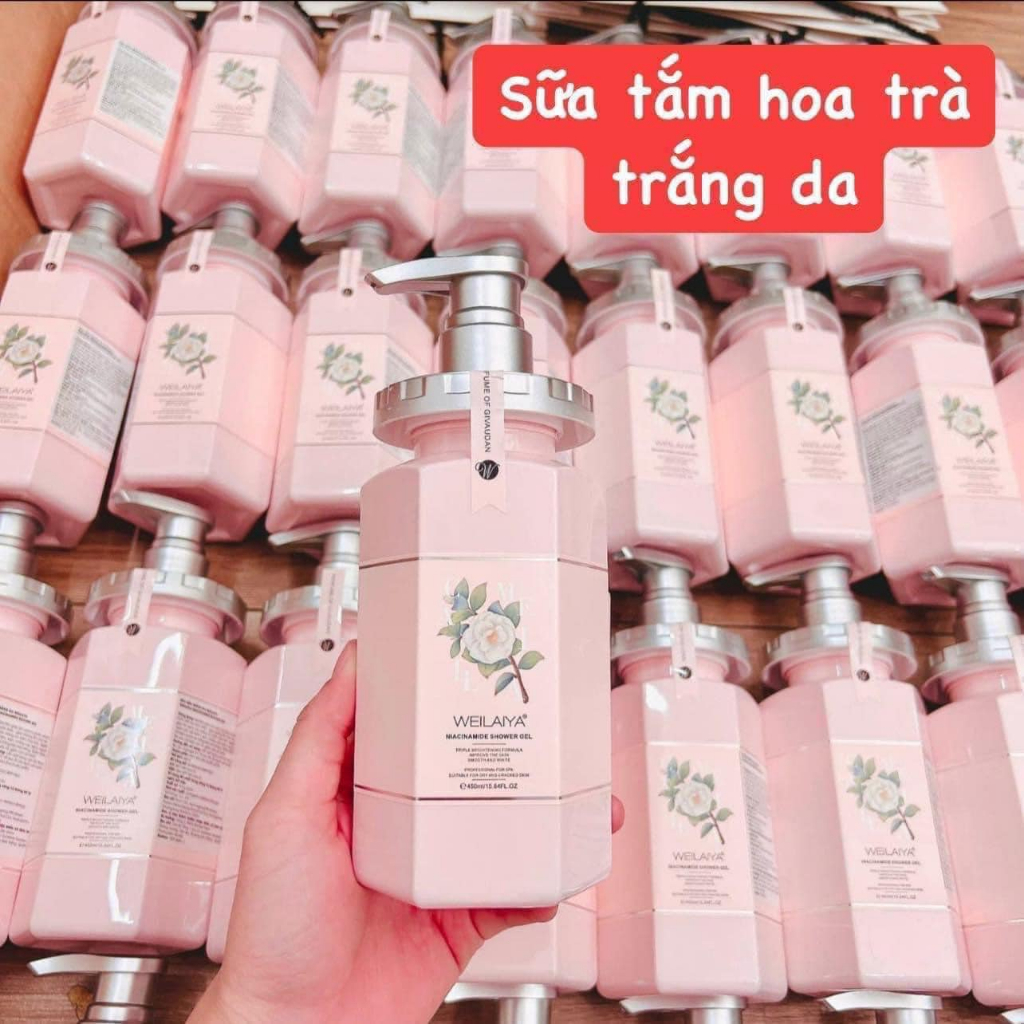 Set quà tặng sữa tắm Weilaiya hoa trà, hoa hồng