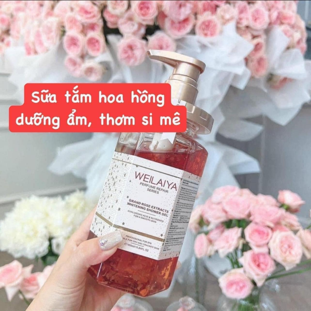 Set quà tặng sữa tắm Weilaiya hoa trà, hoa hồng