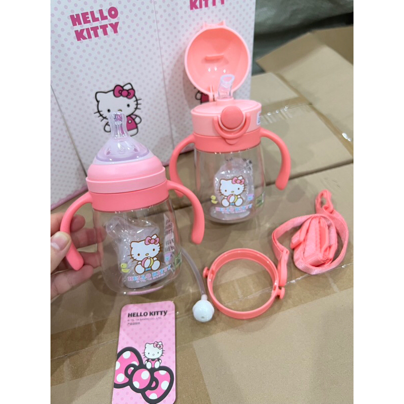 Bình sữa, bình tập hút mèo Hello kitty 2 trong 1 cho bé