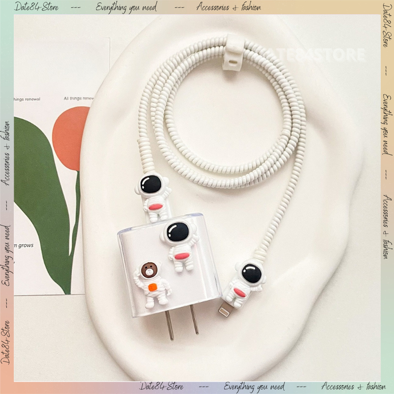 Bộ phụ kiện bảo vệ cáp sạc thiết kế nhân vật hoạt hình dễ thương cho bộ sạc 18W và 20W Date84store